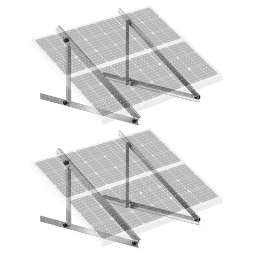 2 Sets Solar Panel Mounting Brackets 45-Inch, 0 to 90° Adjustable Tilt Mount Brackets Support 100-400W Solar Panels, Lightweight Aluminum Brackets with Folding Tilt Legs for RV Boat Off-Grid