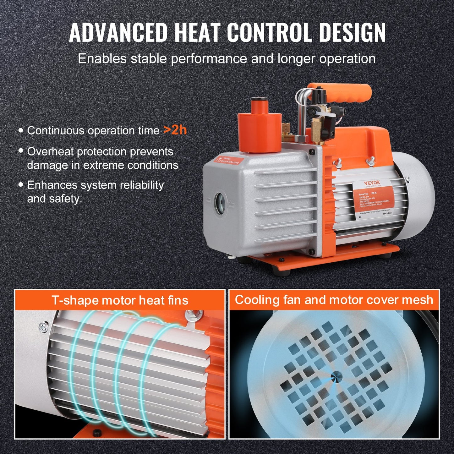 5 CFM Vacuum Pump Air Conditioning Vacuum Pump 2 Stage Rotary Vane HVAC