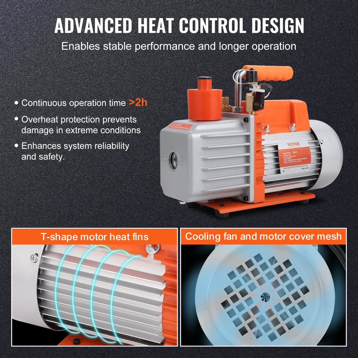 7 CFM Vacuum Pump Air Conditioning Vacuum Pump 2 Stage Rotary Vane HVAC