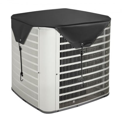 Luftkonditioneringsskydd för utomhusenheter, 710 x 710 mm Central AC-skydd för luftkonditioneringsenhet, Top Universal Mesh Defender Regntät Enkel installation för utomhusbruk Utomhus Alla årstider, Svart