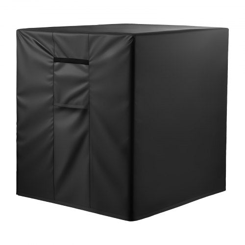 Luftkonditioneringsskydd, 812 x 812 x 914 mm AC-skydd för luftkonditioneringsenhet, trelagers, vattentätt polyestertyg, nätventilation, universalskydd för utomhus- och utomhus-AC-enhet, svart