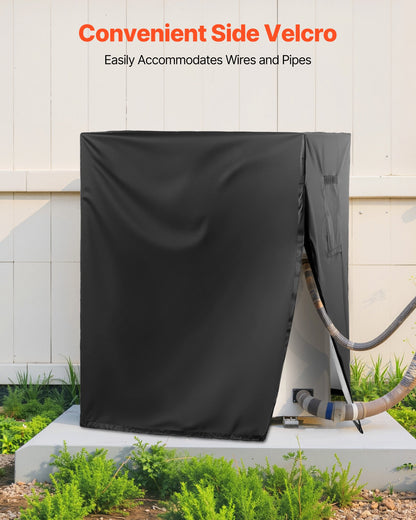 Air Conditioner Cover, 812 x 812 x 914 mm Ac Cover for Air Conditioning Unit, Three-Layer, Waterproof Polyester Fabric, Mesh Ventilation, Universal Defender for Outdoor Outside Ac Unit, Black