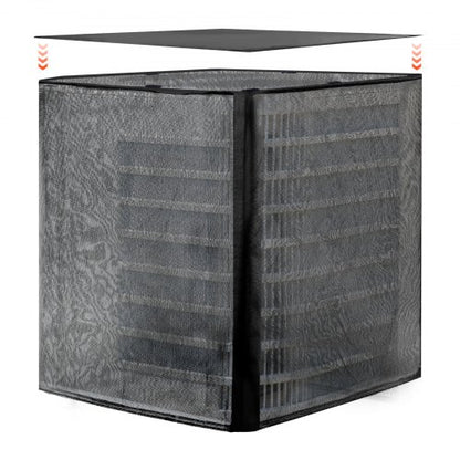 Luftkonditioneringsskydd, 711 x 711 x 812 mm AC-skydd för luftkonditioneringsenhet, dubbelt lager, avtagbart skydd, vattentät polyester, universellt HVAC-skydd för utomhus- och utomhus-AC-enhet, svart