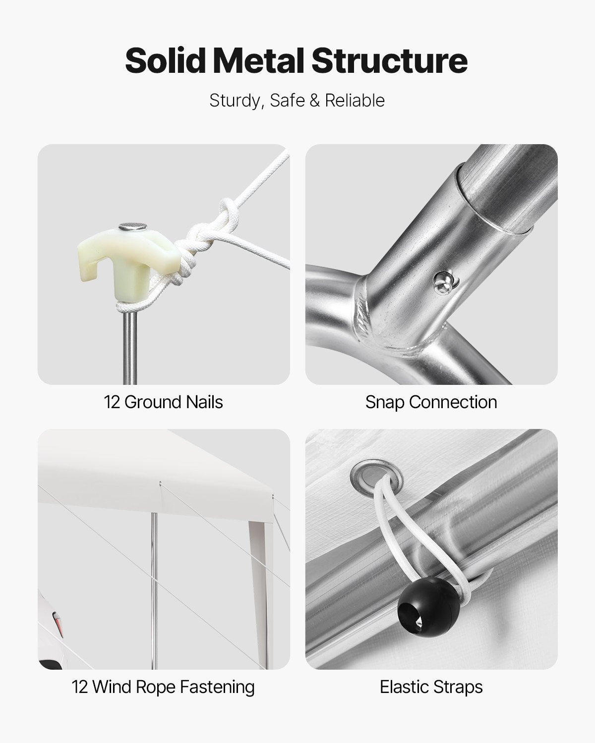 Carport, 10 x 20 FT Outdoor Car Canopy, Potable Carport, Heavy Duty Galvanized Car Shelter, UV-Resistant & Water-Resistant, All-Season Protection, Storage Shed for Boat Motorcycle White