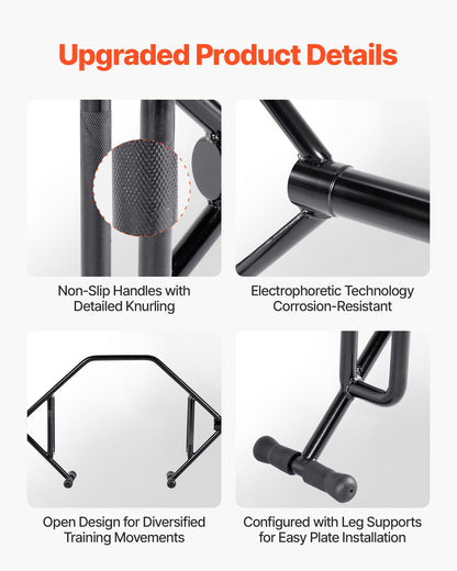 Trap Bar Hex Bar, Open-Ended Frame Hex Barbell, 50mm 360 kg Capacity Shrug Bars with Knurled Grips, Weightlifting and Strength Training Equipment, Home Gym for Squats Deadlifts Shoulder Press