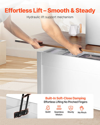 1200 mm lyftbart soffbord i lantlig stil, rustikt mittbord med ladugårdsdörr och dolt förvaringsfack, modern rektangulär lyftbar bordsskiva för vardagsrum, kontor, hem, enkel montering, vit