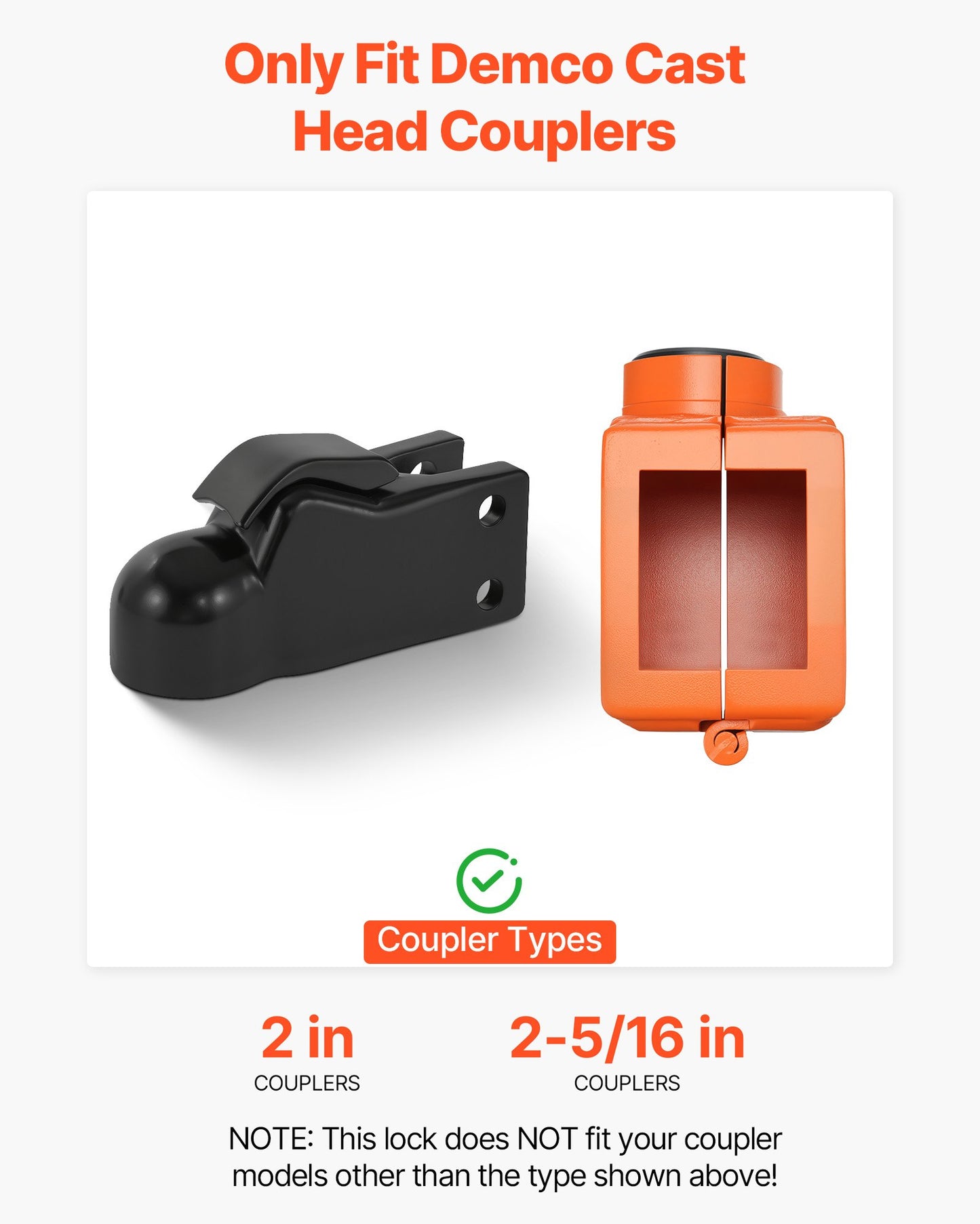Dragkrokslås, passar 50,6 och 58,6 mm Demco gjutna kopplingar, dragkrokslås med 3 nycklar säkrar säkerhetskedjor, rostbeständigt, stöldskyddande husvagnslås för husbil, släpvagn, båt