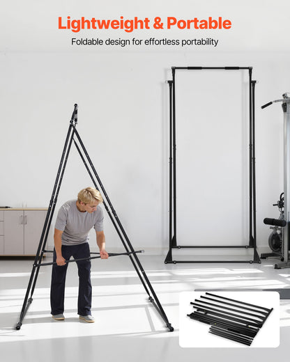 Yoga Stand Frame, Max 200 kg Load Swing Stand, Triangular Structure Yoga Aerial Rig, Aerial Silk Stands with EVA Foam, 4-Level Horizontal & 6-Level Vertical Adjustment, Multi-Functional