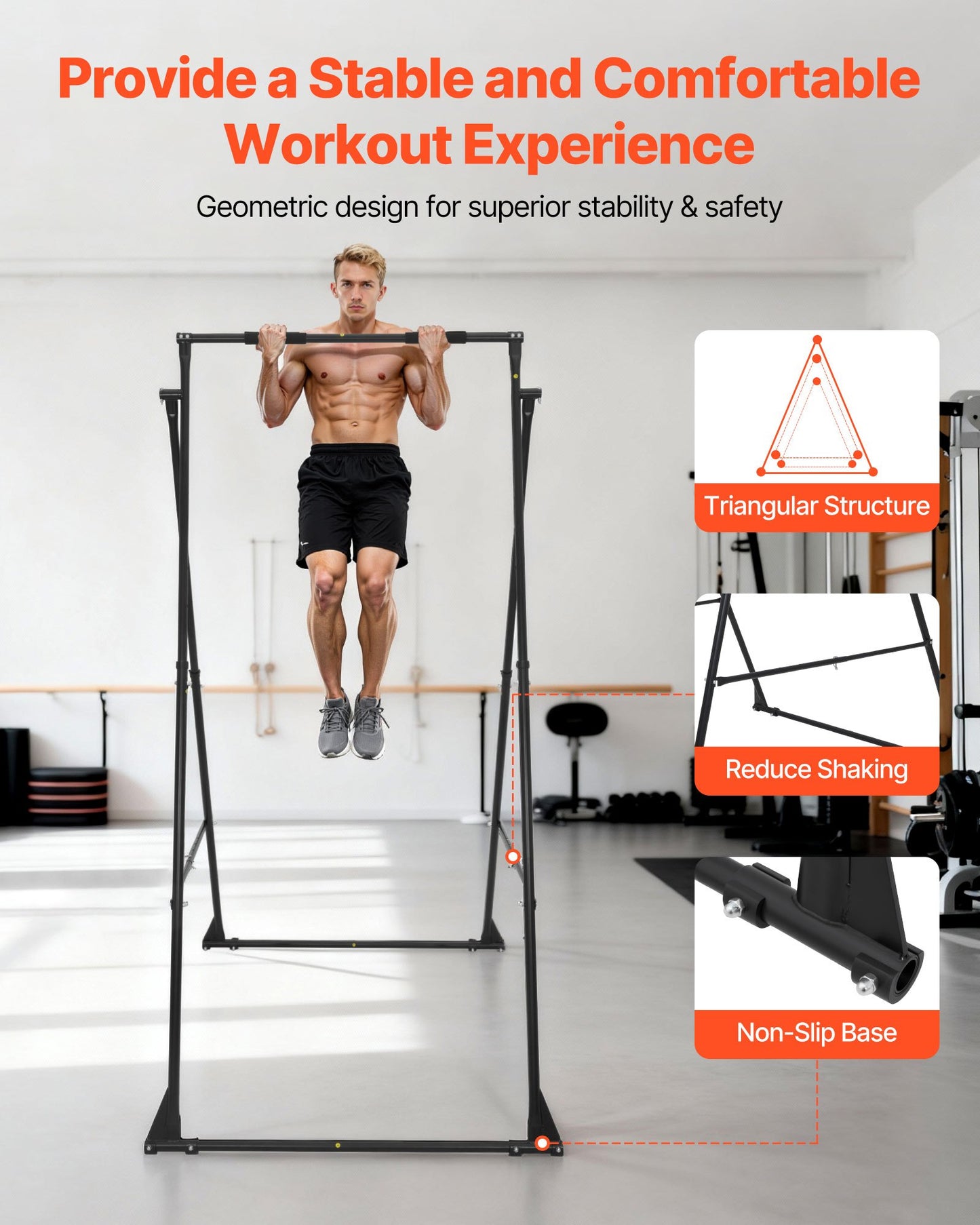 Yoga Stand Frame, Max 200 kg Load Swing Stand, Triangular Structure Yoga Aerial Rig, Aerial Silk Stands with EVA Foam, 4-Level Horizontal & 6-Level Vertical Adjustment, Multi-Functional