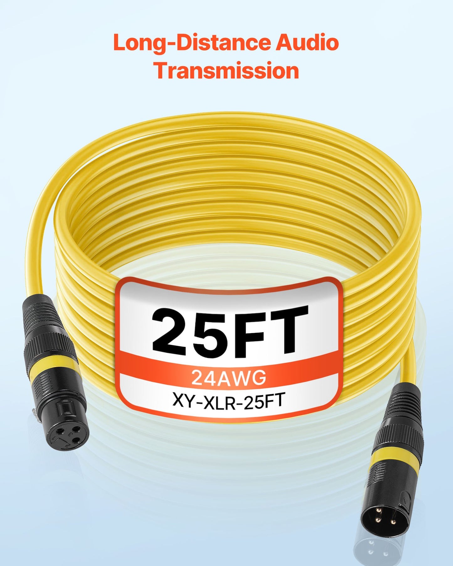 XLR Cable 7.62 m, 4 Pack, Shielded Balanced DMX Male to Female Microphone Cables, Gold-Plated 3-Pin XLR Mic Speaker Cord Wires, for Stage Lighting, Microphones, Amplifier, Mixer, Speaker Systems