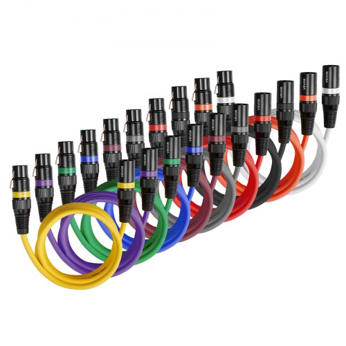 XLR-kabel 2 m, 10-pack, skärmade balanserade DMX-hane-till-hona-mikrofonkablar, guldpläterade 3-poliga XLR-mikrofonhögtalarkablar, för scenbelysning, mikrofoner, förstärkare, mixer, högtalarsystem