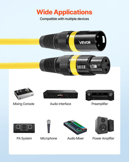 XLR-kabel 2 m, 10-pack, skärmade balanserade DMX-hane-till-hona-mikrofonkablar, guldpläterade 3-poliga XLR-mikrofonhögtalarkablar, för scenbelysning, mikrofoner, förstärkare, mixer, högtalarsystem