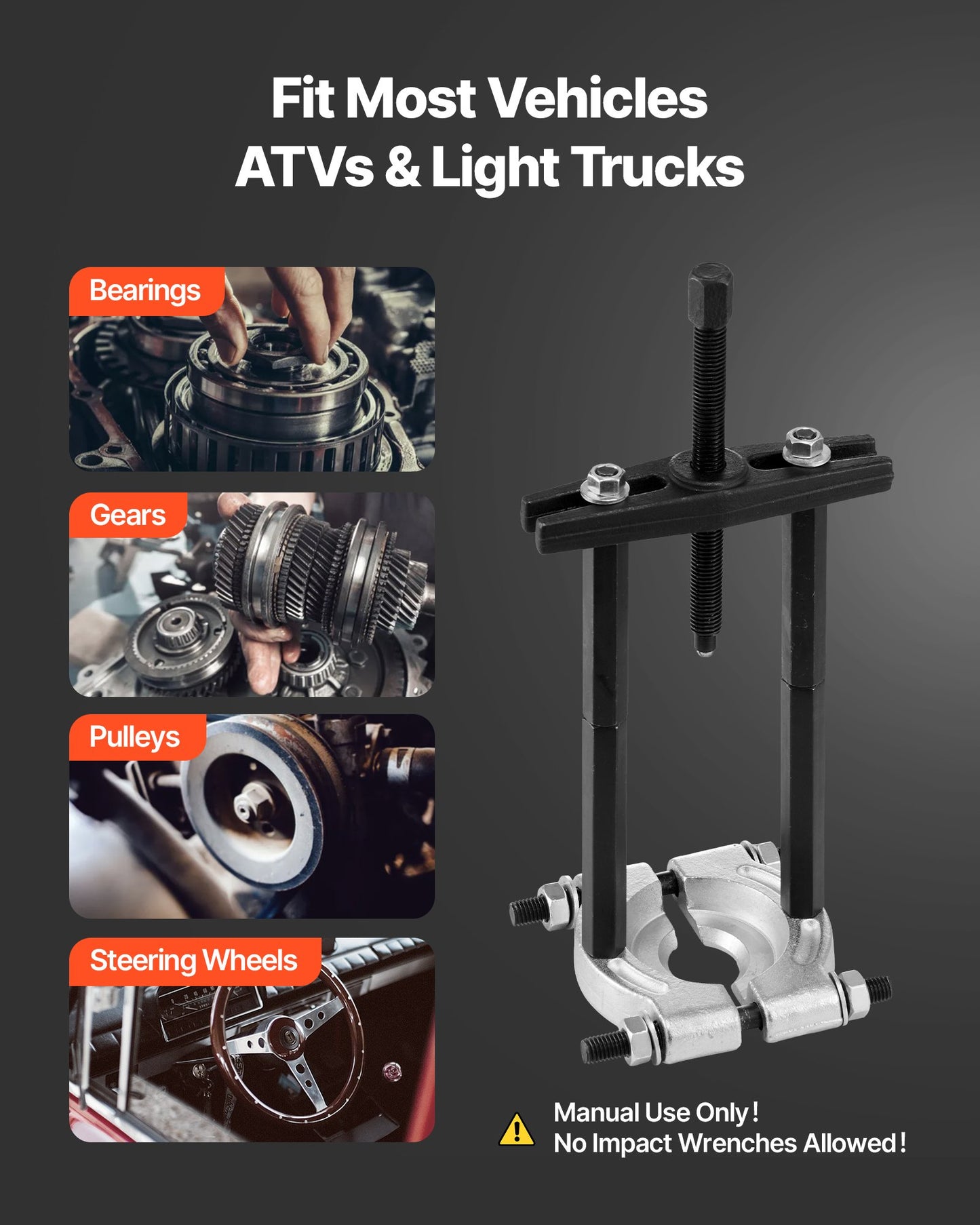 Bearing Puller Kit, 14-Piece 5 Ton Capacity Bearing Separator, Pinion Wheel Bearing Removal Kit with 50 mm and 70 mm Jaws, Bearing Puller Set, Heavy Duty Bearing Splitter Tool Kit with Case