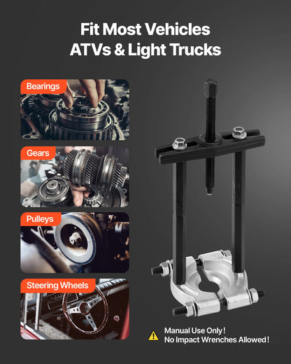 Bearing Puller Kit, 14-Piece 5 Ton Capacity Bearing Separator, Pinion Wheel Bearing Removal Kit with 50 mm and 70 mm Jaws, Bearing Puller Set, Heavy Duty Bearing Splitter Tool Kit with Case