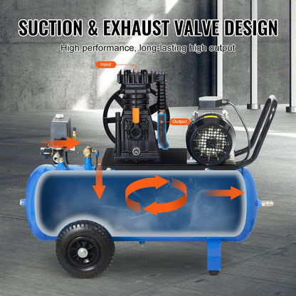 Air Compressor Pump Head, 3HP 5.8CFM @ 90PSI, Twin Cylinder Oil Lubricated Air Compressor Piston Pump Head, Single-Stage Aluminum Air Compressor Pump Replacement with Max. 116PSI Pressure