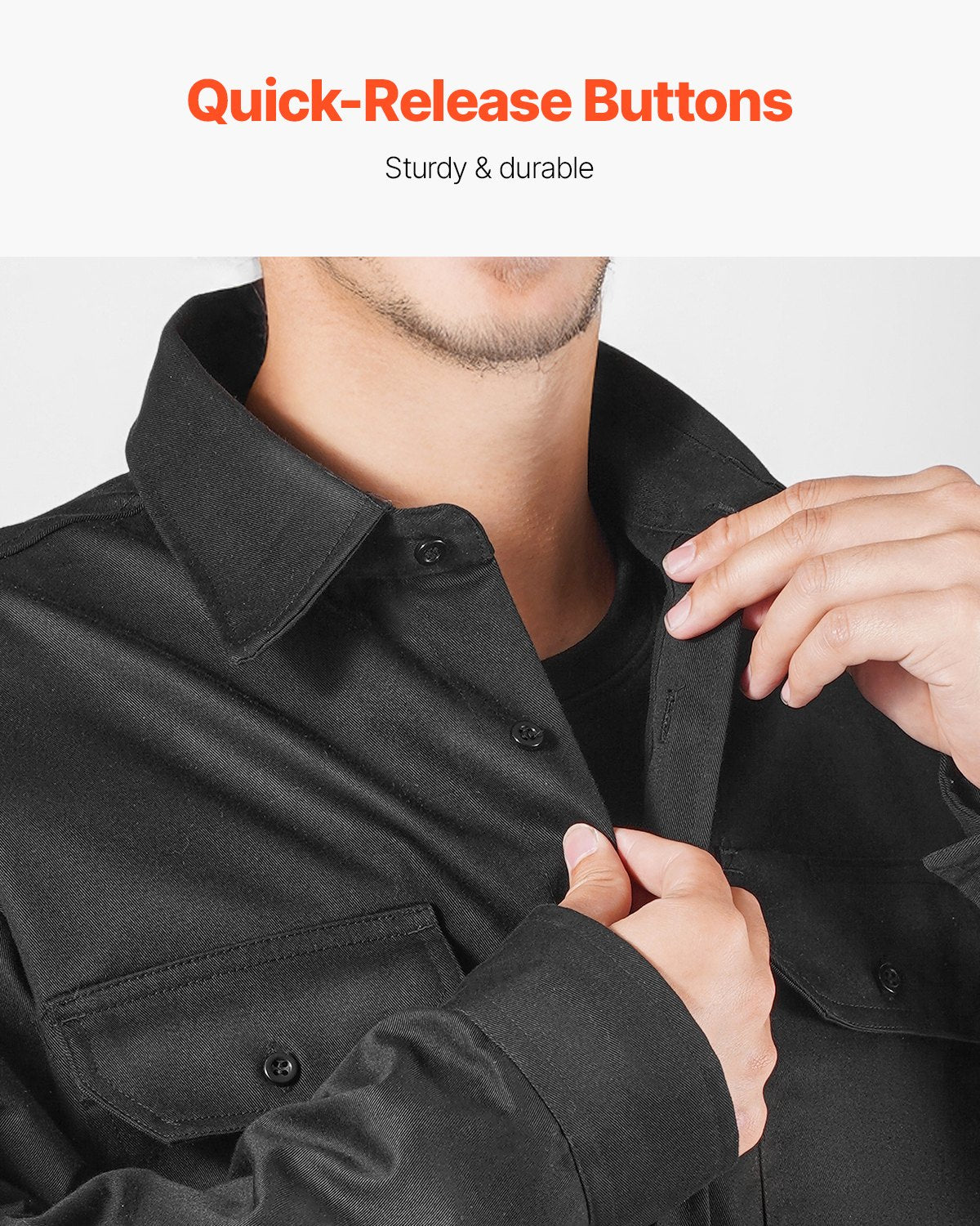 Flamskyddad svetsjacka - XXL-storlek, 180 g FR-bomullssvetsjacka, maskintvättbar värmebeständig säkerhetsjacka med krage, justerbara manschetter och fickor, uppfyller ATPV 9,2 kcal/cm² ljusbågsklassning