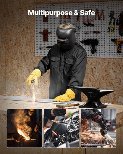 Flamskyddad svetsjacka - XXL-storlek, 180 g FR-bomullssvetsjacka, maskintvättbar värmebeständig säkerhetsjacka med krage, justerbara manschetter och fickor, uppfyller ATPV 9,2 kcal/cm² ljusbågsklassning