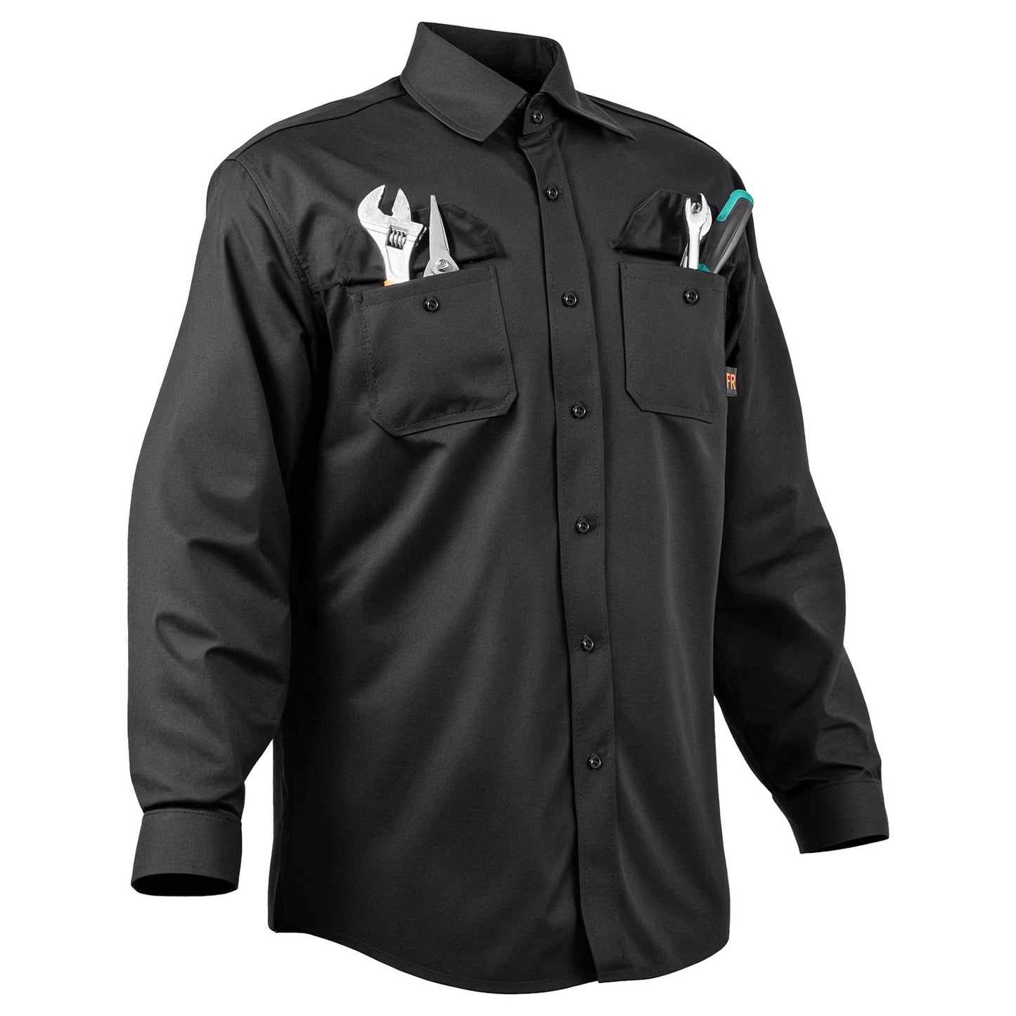 Flamskyddad svetsjacka - XXL-storlek, 180 g FR-bomullssvetsjacka, maskintvättbar värmebeständig säkerhetsjacka med krage, justerbara manschetter och fickor, uppfyller ATPV 9,2 kcal/cm² ljusbågsklassning