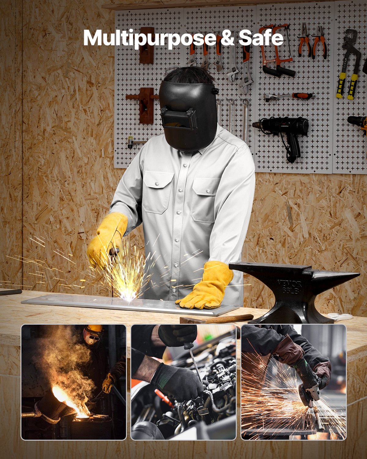 FR-svetsjacka - XL-storlek, 180 g flamsäker svetsjacka i bomull, maskintvättbar värmebeständig säkerhetsjacka med metalltryckknapp och justerbar manschett, uppfyller ATPV 9,2 cal/cm² ljusbågsklassning