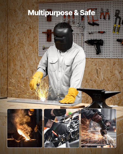 FR-svetsjacka - XL-storlek, 180 g flamsäker svetsjacka i bomull, maskintvättbar värmebeständig säkerhetsjacka med metalltryckknapp och justerbar manschett, uppfyller ATPV 9,2 cal/cm² ljusbågsklassning