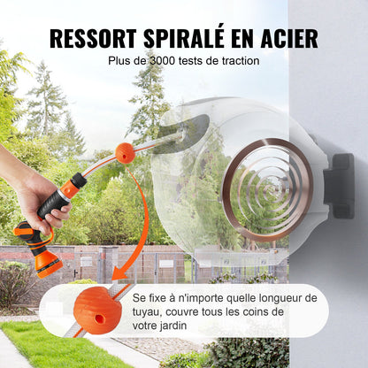 Retractable Hose Reel Water Hose Reel 25m x 1.3cm 180° Swivel Wall-Mounted