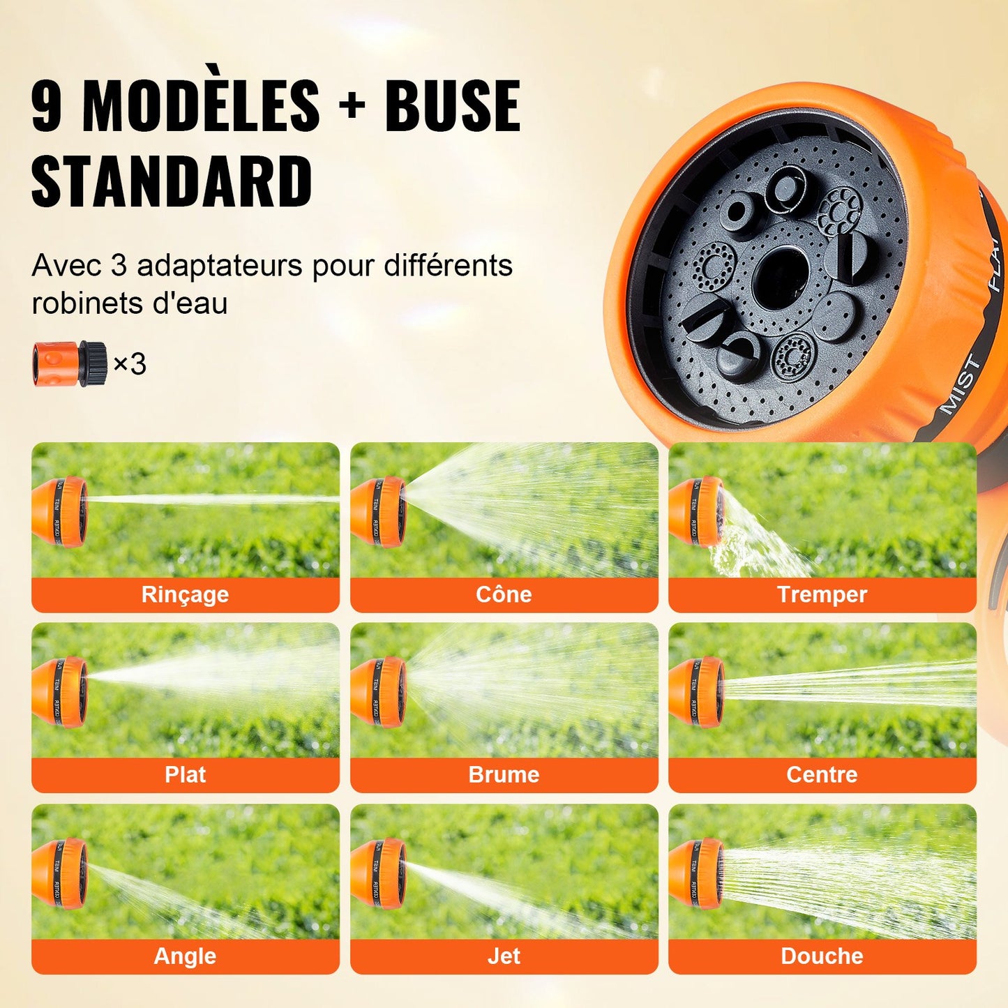 Retractable Hose Reel Water Hose Reel 25m x 1.3cm 180° Swivel Wall-Mounted