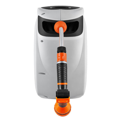 Retractable Hose Reel Water Hose Reel 25m x 1.3cm 180° Swivel Wall-Mounted