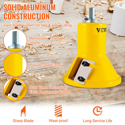 Tappfräs, 1"/25,4 mm och 1,5"/38 mm och 2"/50,8 mm, Premium möbelsåg i aluminium och stål, med dubbla raka blad och knappskruvar Home Master Kit, kommersiellt nybörjarverktyg för heminredning