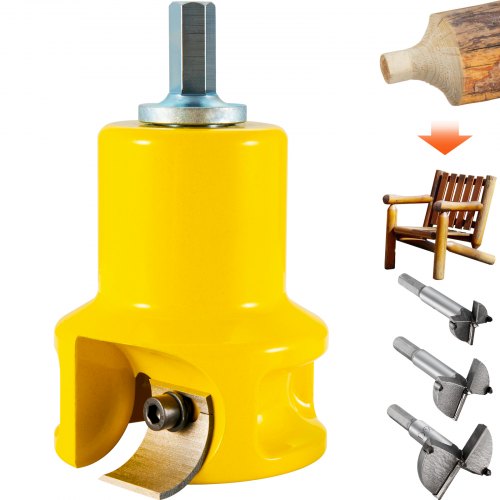 Tappfräs, 38 mm diameter, premium möbelfräs av aluminium och stål, med dubbla böjda blad och knappskruvar. Home Master Kit, kommersiellt träbearbetningsverktyg för nybörjare.