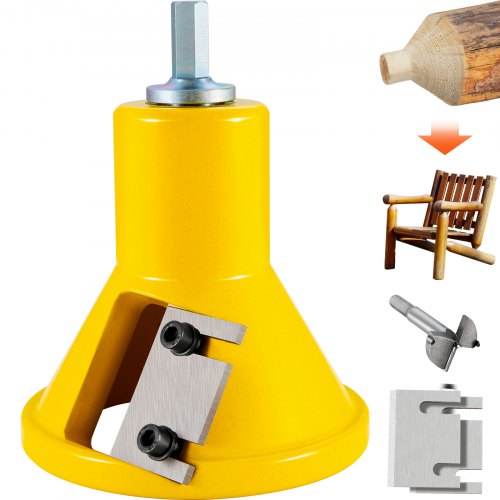 Tenon Cutter, 1.5" / 38 mm Diameter, Premium Aluminum & Steel Log Furniture Cutter, with Dual Straight Blades & Button Screws Home Master Kit, Commercial Woodworking Tool for Home Beginner DIY