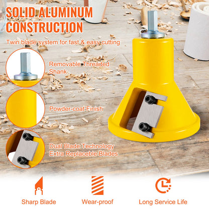 Tenon Cutter, 1.5" / 38 mm Diameter, Premium Aluminum & Steel Log Furniture Cutter, with Dual Straight Blades & Button Screws Home Master Kit, Commercial Woodworking Tool for Home Beginner DIY