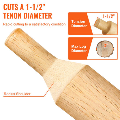 Tenon Cutter, 1.5" / 38 mm Diameter, Premium Aluminum & Steel Log Furniture Cutter, with Dual Straight Blades & Button Screws Home Master Kit, Commercial Woodworking Tool for Home Beginner DIY