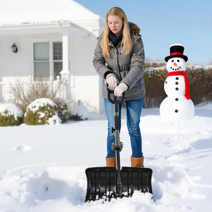 Snöskyffel för uppfart, 45,5 cm bred snöskyffel med D-formade handtag, halkfritt grepp, snöplogsskyfflar med stor kapacitet, lätt snöborttagningsverktyg för trädgård, bil, camping, utomhusbruk