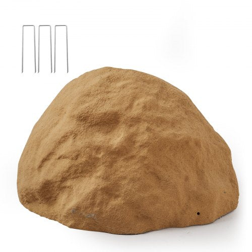 Faux Rock Cover, Outdoor Fake Rock Well Pump Cover, Realistic Natural Texture, Lightweight & Weather-Resistant Artificial Boulder for Landscaping Garden Yard Décor, Sandy Brown, Medium Size