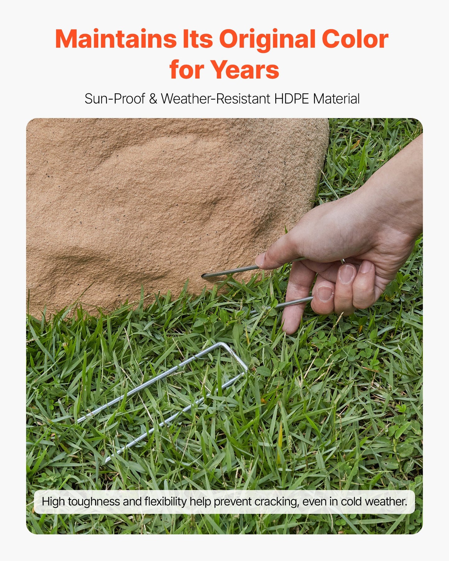 Faux Rock Cover, Outdoor Fake Rock Well Pump Cover, Realistic Natural Texture, Lightweight & Weather-Resistant Polyresin Artificial Boulder for Landscaping Garden Yard Décor, Sand, Small Size