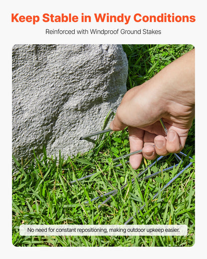 Konststensskydd, konstgjort landskapsskydd för utomhusbruk, realistiskt utseende och sömlös design, lätt och väderbeständigt konstgjort stenblock för trädgårdsdekor, grå, medelstor