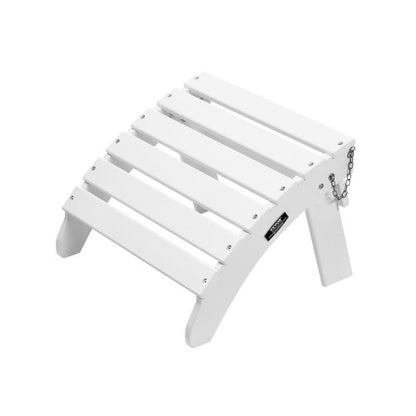 Adirondack Ottoman, 17.7L x 19.7W x 13.8H Inch HDPE Plastic Folding Adirondack Ottoman, Weather-Resistant Foot Rest for Adirondack Chair, Widely Used for Outside Porch Pool Lawn Backyard, White