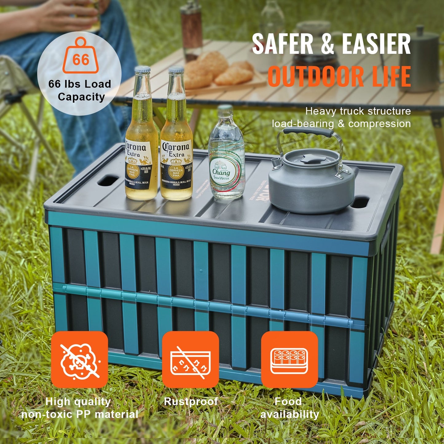 Collapsible Storage Bins with Lids, 65L 3 Packs, Folding Plastic Stackable Utility Crates with Handles, Large Heavy Duty Containers for Clothes, Toys, Books, Snack, Shoes, and Grocery Organizing