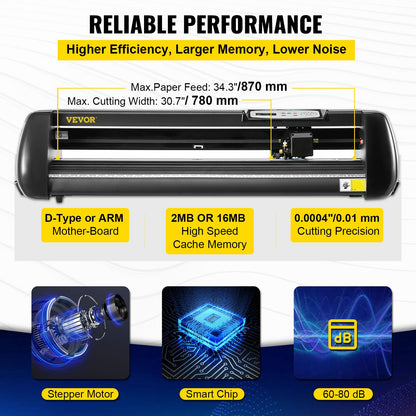 34" Vinyl Cutter/Plotter Sign Cutting Machine Software 3 Blades LCD Screen