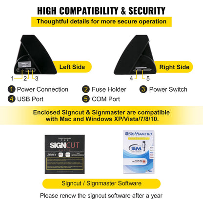Vinyl Cutter, 720mm Vinyl Plotter, LED Screen Plotter Cutter, Semi-Automatical Built-in Optical Eye, Compatible with SignCut Software for Mac and Windows System with Stand