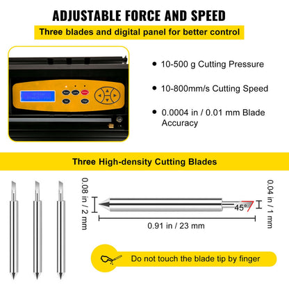 Vinyl Cutter Machine, 28-inch Cutting Plotter, Adjustable Speed and Force, DIY Cutting Machine Kit for Signs Banners Stickers with Floor Stand SignMaster Software Tools for Windows