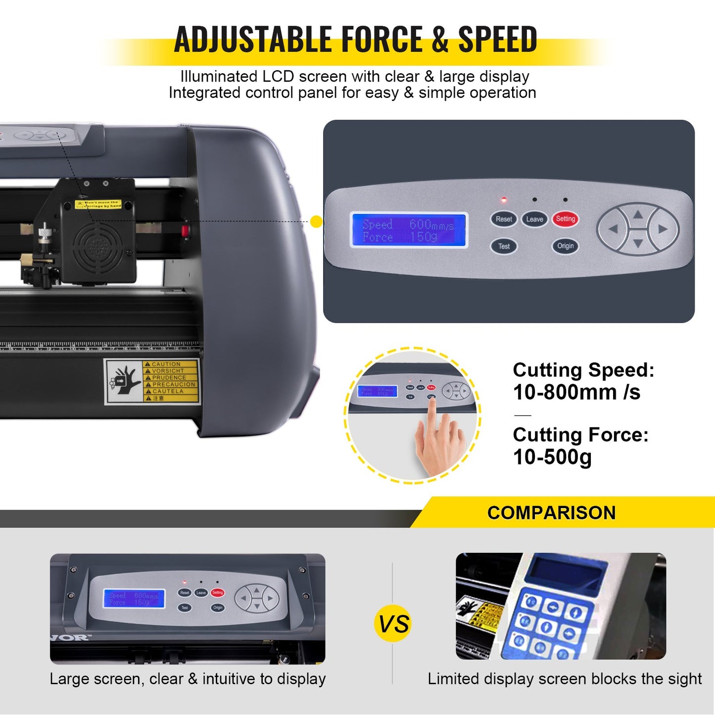 Vinyl Cutter Machine, 375mm Vinyl Printer, Maximum Paper Feed 14 inch Plotter Printer with Adjustable Force and Speed Vinyl Cutting Machine for Sign Making Vinyl Plotter Cutter Machine