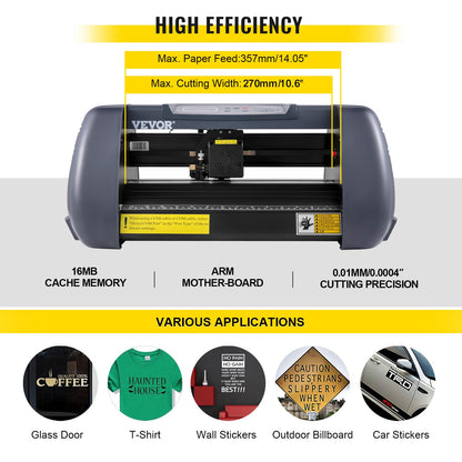 Vinyl Cutter Machine, 375mm Vinyl Printer, Maximum Paper Feed 14 inch Plotter Printer with Adjustable Force and Speed Vinyl Cutting Machine for Sign Making Vinyl Plotter Cutter Machine
