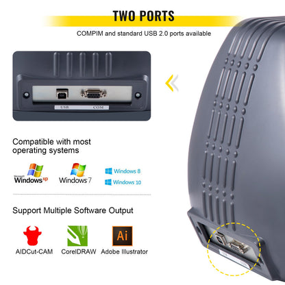 Vinyl Cutter Machine, 375mm Vinyl Printer, Maximum Paper Feed 14 inch Plotter Printer with Adjustable Force and Speed Vinyl Cutting Machine for Sign Making Vinyl Plotter Cutter Machine