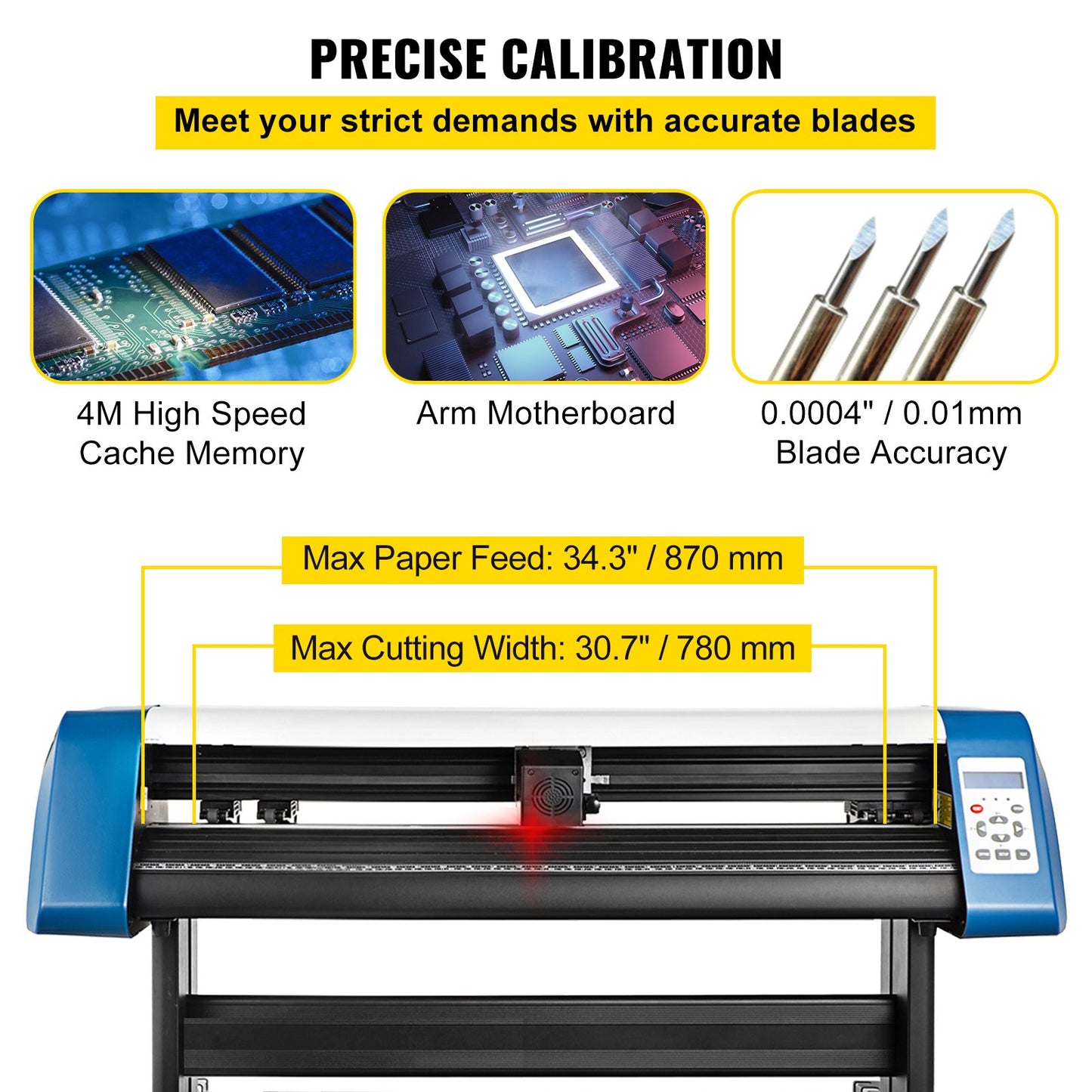 34" Vinyl Cutter Machine Cutting Plotter Semi-Automatic Sensor Sticker USB