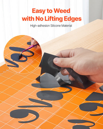 Heat Transfer Vinyl, 304.8 x 15240mm, Glossy Black HTV Iron on Vinyl Roll, Easy to Cut and Weed, Strong Adhesion, Compatible with Cutting Machines, for Various Materials, T-shirts, Pillows, Hats