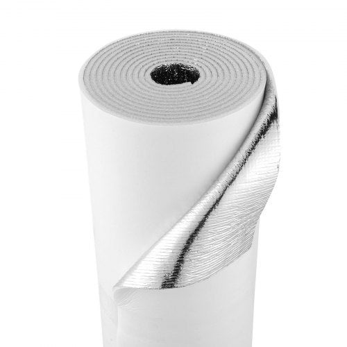 Reflective Insulation Roll, 2 Car Garage Door Thermal Insulation Kit, 6mm 5.49 m x 0.61 m, 4 Rolls Aluminum Foil EPE Foam Core Radiant Barrier, White PE Film Heat Shield for Garage Doors