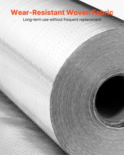 Double Reflective Insulation Roll, Perforated Woven Fabric Radiant Barrier, 0.15mm 76.2m x 1.22m, Double-Sided Aluminum Foil Heat Reflective Shield, Thermal Insulation Roll for Window RV Roof