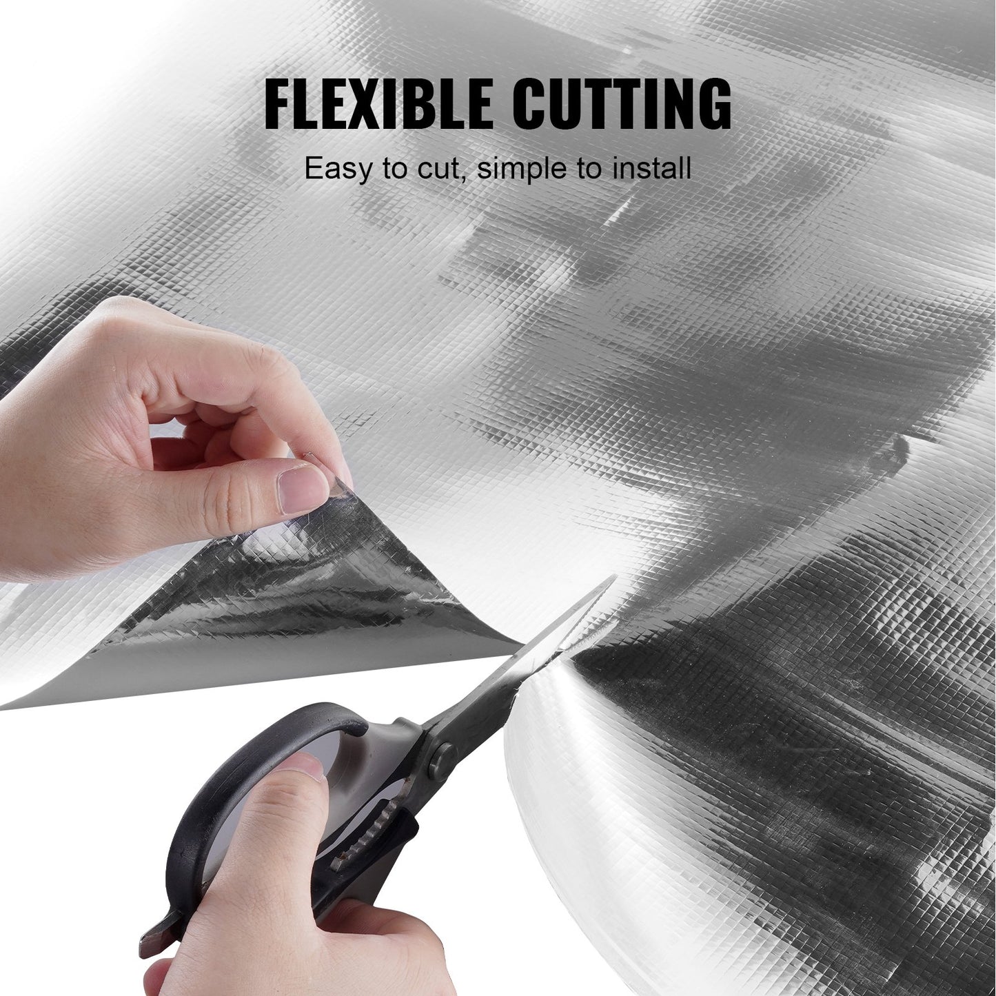 Double Reflective Insulation Roll, Woven Fabric Radiant Barrier, 6.5 Mil 48 in x 250 ft, Aluminum Foil PE Woven Cloth Heat Reflective Shield, Thermal Insulation Roll for Window RV Roof