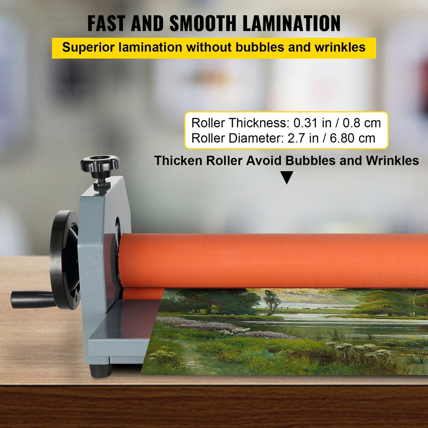 25.5" 650MM Manual Cold Roll Laminator Vinyl Photo Film Mounting Laminating Machine Cold Roll Laminating Machine